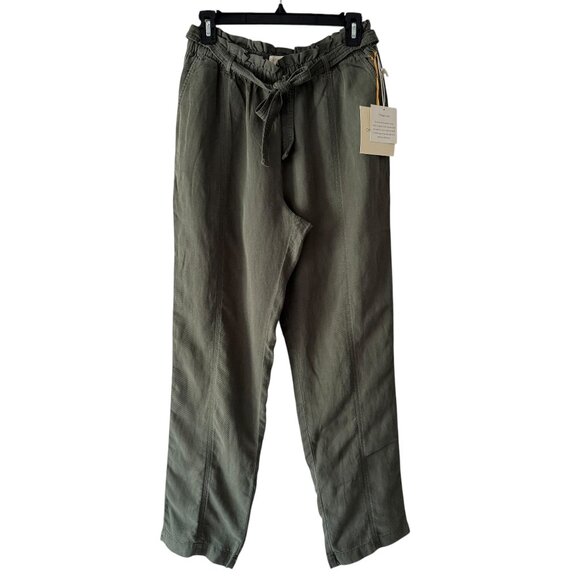 🆕 Cynthia Rowley Linen Blend Paperbag Waist Pants - Picture 1 of 6